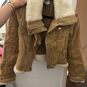 Current Air Brown Corduroy Teddy Jacket